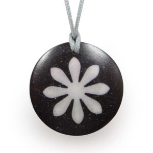 Black Daisy medium sized easy wearing orgonite pendant