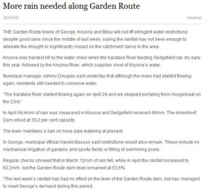 Orgonite stops drought in Eastern Cape