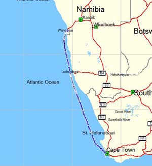 orgonite trail from Cape Town to Walvis Bay