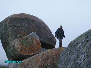 Climbing some steep rocks to find that elusive vortex and gift it with orgone energy