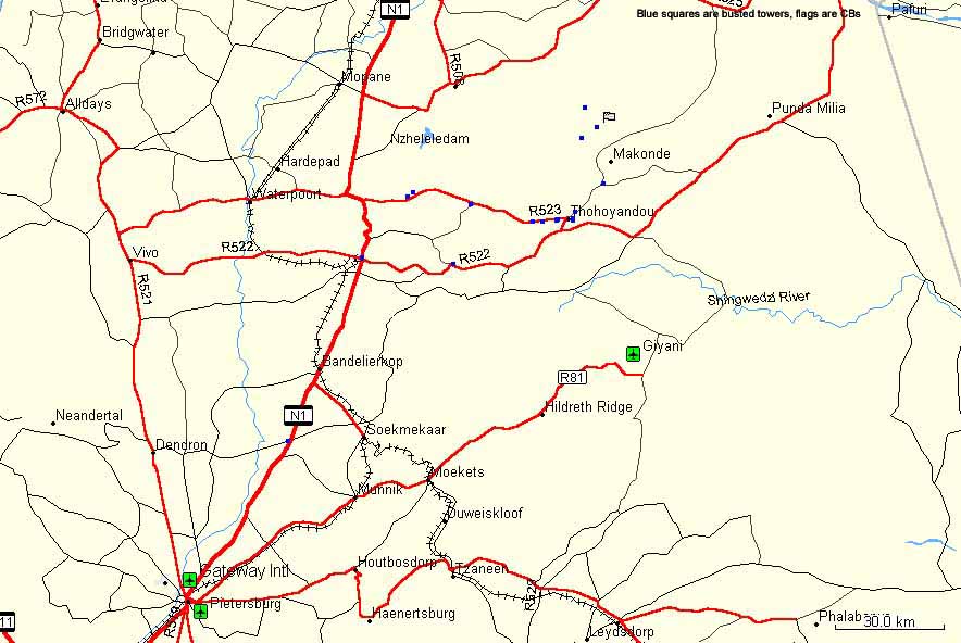 Orgonite gifting tour Vendaland–the map