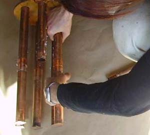 make your own orgonite : rigging the short pipes for the CB