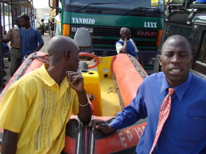 Kazungula ferry - last stop on our Zambezi Orgonite gifting tour