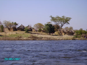 Orgonite river gifting - traditional village in Zambia