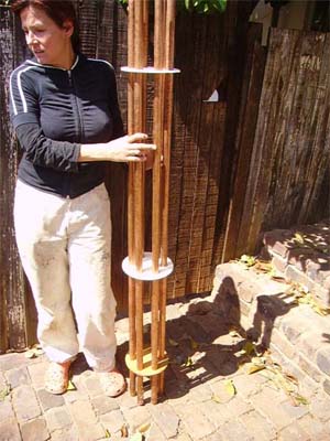make your own orgonite : a rig for holding the end pipes in position