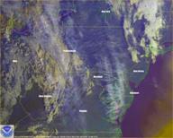 Satellite image showing chemtrails over Maryland USA