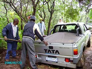 Stuck in the mud on orgone energy healing tour to Botswana and Zimbabwe